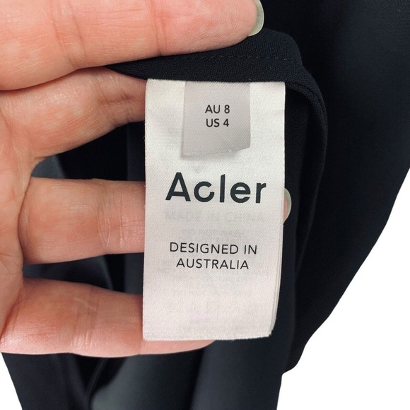 Acler Maine Draped Midi Dress Black Size US 4 New With Defects $450 - Picture 15 of 16